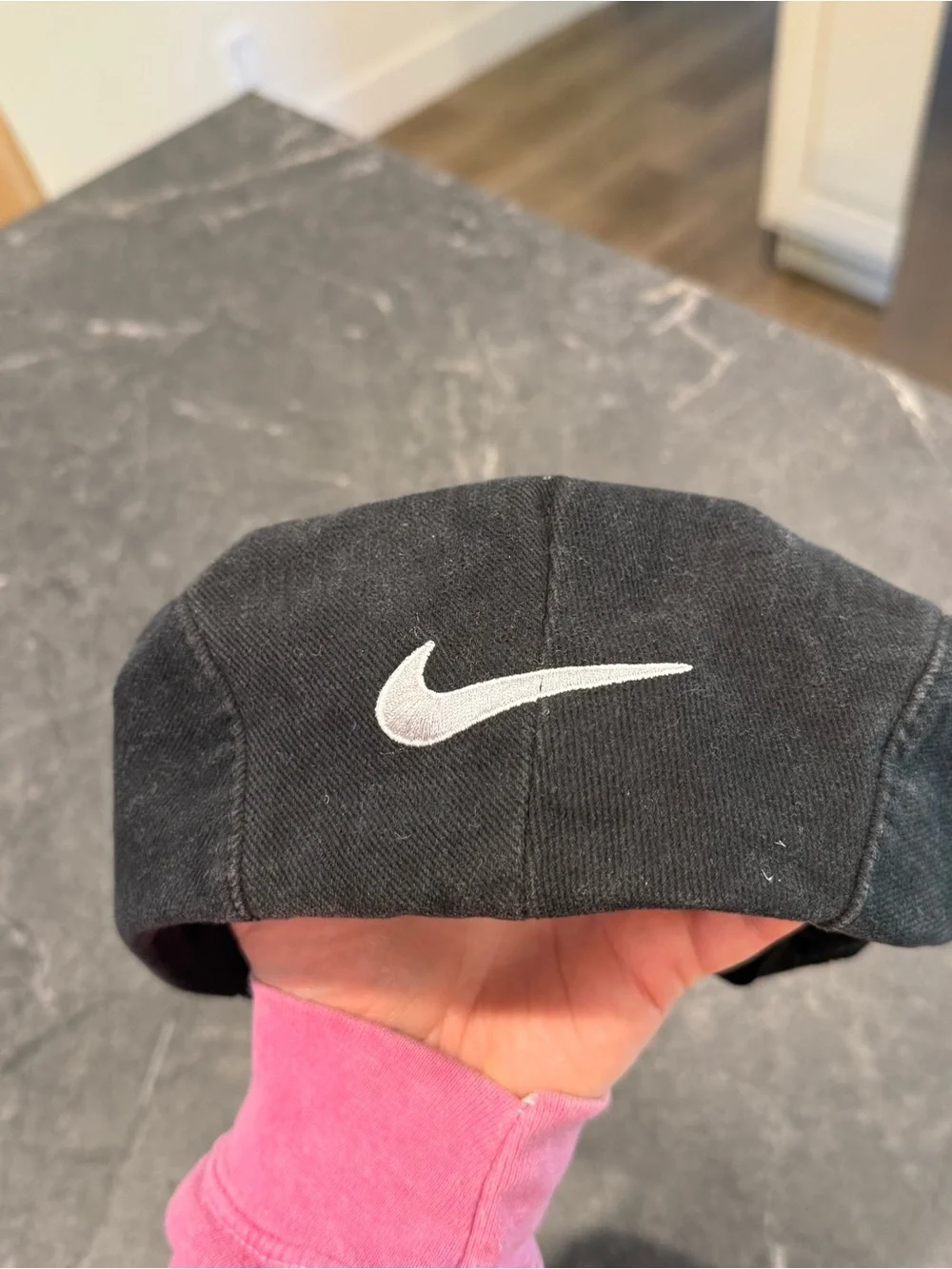 Nike golf vintage beret newsboy hat 90s black gray mens OSFA swoosh Jordan Tiger